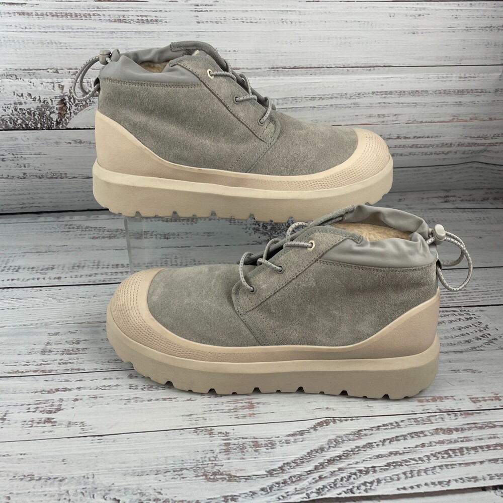 UGG Neumel Mens US 12 Weather Hybrid Boots Gray Tan Suede Waterproof